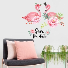 Decal dán tường đôi chim Hồng Hạc JM7340