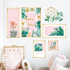 Sticker Decal dán tường Decal dán kính 3D Mẫu Hoa Lá Cây Cỏ Zooyoo QR9078