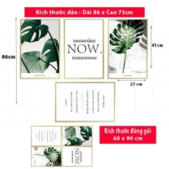 Decal dán tường Sticker dán tường in chất lượng cao có keo mặt sau mẫu hoa lá phong cách Vintage ZH44