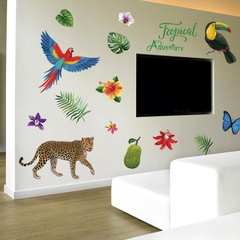 Decal dán tường Tropical Adventure Báo Đốm SK7170 kiddecals framedecals