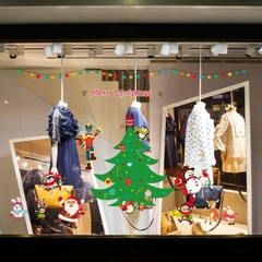 Decal dán tường Giáng Sinh 3D Ông già Noel HM92015DS trang trí tường, Sticker, Miếng dán tường, hình dán
