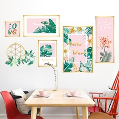 Sticker Decal dán tường Decal dán kính 3D Mẫu Hoa Lá Cây Cỏ Zooyoo QR9078
