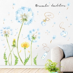 Decal dán tường Sticker mẫu hoa bồ công anh xanh ZH027