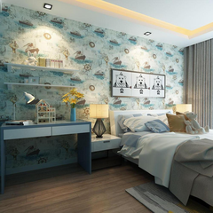 Giấy dán tường ko cần thêm keo Hoạ tiết Thuyền Buồm và Biển Khổ 5M HPMWallpaper