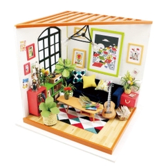 Mô hình nhà lắp ghép phòng khách của Locus Nhà Búp Bê Gỗ Diydollhouse sản phẩm tự lắp ghép theo sách hướng dẫn từng bước một nguyên liệu chính gỗ