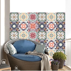 Bộ 24 Decal gạch bông 20cm*20cm - Decal dán tường, kính, sàn nhà, gỗ - Giấy dán tường ko cần thêm keo