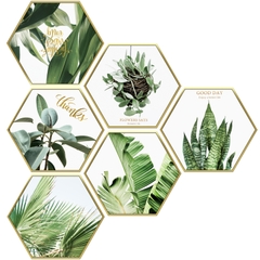 Decal dán tường Sticker dán tường in chất lượng cao có keo mặt sau mẫu hoa lá phong cách Vintage ZH48