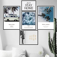 Decal dán tường Sticker dán tường in chất lượng cao có keo mặt sau mẫu hoa lá phong cách Vintage ZH45