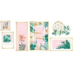 Sticker Decal dán tường Decal dán kính 3D Mẫu Hoa Lá Cây Cỏ Zooyoo QR9078