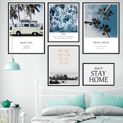 Decal dán tường Sticker dán tường in chất lượng cao có keo mặt sau mẫu hoa lá phong cách Vintage ZH45