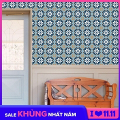 Bộ 12 Decal gạch bông - Decal dán tường kính sàn nhà gỗ - Giấy dán tường