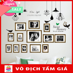 [ Size Lớn ] Decal dán tường kết hợp Đèn dây và khung tranh XH856 +XH5206