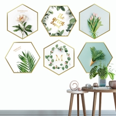 Decal dán tường Sticker dán tường in chất lượng cao có keo mặt sau mẫu hoa lá phong cách Vintage ZH60