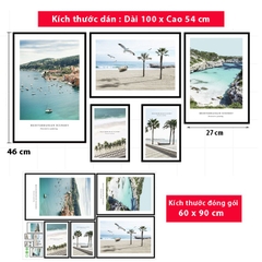 Decal dán tường Sticker dán tường mẫu Khung Tranh Cảnh Biển ZH66 In mực chất lượng cao có keo mặt sau