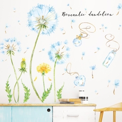 Decal dán tường Sticker mẫu hoa bồ công anh xanh ZH027