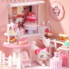 Nhà búp bê Mô hình nhà gỗ lắp ráp có đèn led  Magic House Tặng kèm bộ dụng cụ lắp ráp