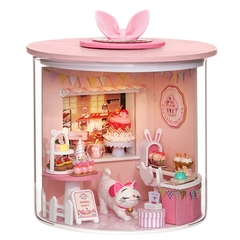 Nhà búp bê Mô hình nhà gỗ lắp ráp có đèn led  Magic House Tặng kèm bộ dụng cụ lắp ráp