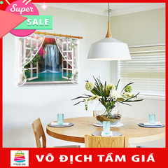 Decal trang dán tường Khung cửa sổ Thác Nước SK9020E
