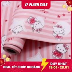 5M Giấy Dán Tường -Decal dán tường  - Mèo Hồng-HPMWallpaper. Kích thước: cuộn dài 5m khổ rộng 45cm diện tích dán 2.25m vuông