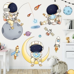 Decal dán tường Tranh dán tường Sticker Dán Tường Mẫu Thám hiểm không gian Cho bé ZH100