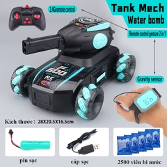 Xe Tank Điều Khiển Từ Xa Bằng Cảm Biến Đeo Tay Và Remote 2.4Ghz Tank Mech, Xoay 360 Độ Có đèn và hiệu ứng khói