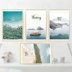 Decal dán tường Sticker dán tường in chất lượng cao có keo mặt sau mẫu Cảnh thiên nhiên phong cách Vintage ZH62