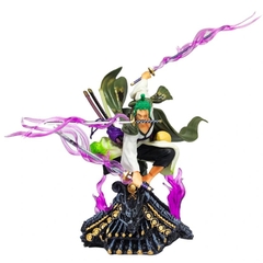 Mô hình Figure One Piece Zoro Wano trên mái nhà đầu rồng full haki có hộp box cực đẹp, mô hình one piece zoro wano