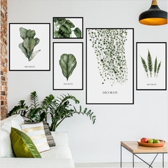 Decal dán tường cho bé Sticker dán tường in chất lượng cao có keo mặt sau mẫu Khung tranh hoa lá ZH83
