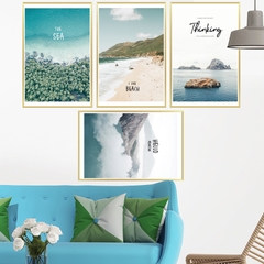 Decal dán tường Sticker dán tường in chất lượng cao có keo mặt sau mẫu Cảnh thiên nhiên phong cách Vintage ZH62