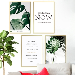Decal dán tường Sticker dán tường in chất lượng cao có keo mặt sau mẫu hoa lá phong cách Vintage ZH44