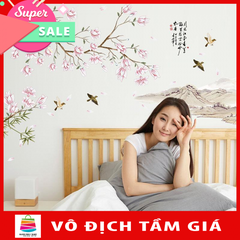 Decal dán tường cành hoa đào SK9286-flowerdecal