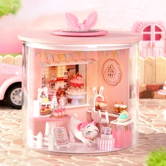 Nhà búp bê Mô hình nhà gỗ lắp ráp có đèn led  Magic House Tặng kèm bộ dụng cụ lắp ráp