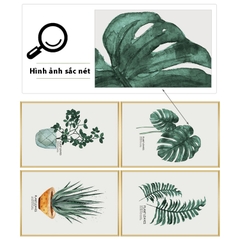 Decal dán tường Sticker dán tường in chất lượng cao có keo mặt sau mẫu khung tranh lá ZH59