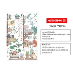 Decal dán tường Sticker mẫu hoa lá ZH032