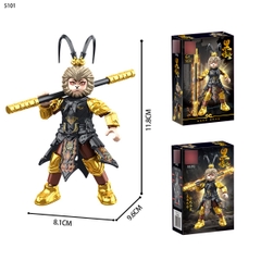 Đồ chơi xếp hình lắp ráp Black Wukong Tôn Ngộ Không cao 12cm, chất liệu nhựa ABS siêu nét đồ chơi Toy, đồ chơi lắp ráp