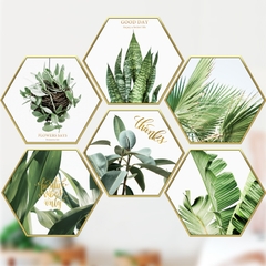 Decal dán tường Sticker dán tường in chất lượng cao có keo mặt sau mẫu hoa lá phong cách Vintage ZH48