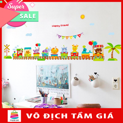 Decal dán tường đoàn tàu loài vật cho bé SK9011-kiddecals
