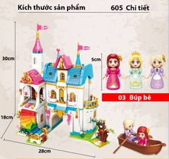 Đồ chơi lắp ráp bé trai bé gái Mô hình lâu đài cổ tính chất liệu nhựa ABS với 605 chi tiết kích thước 30 x 28 x 18 cm