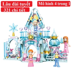 Đồ chơi lắp ráp lâu đài tuyết cho bé gái bé trai với hơn 314 chi tiết nhựa ABS cao cấp