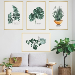 Decal dán tường Sticker dán tường in chất lượng cao có keo mặt sau mẫu khung tranh lá ZH59
