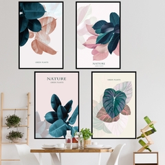 Decal dán tường cho bé Sticker dán tường in chất lượng cao có keo mặt sau mẫu Khung tranh hoa lá ZH84