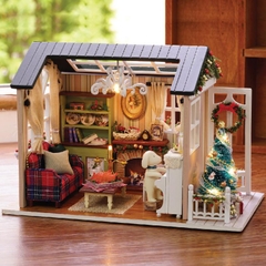 Nhà búp bê Mô hình lắp ghép Quà Tặng Giáng Sinh Z009 các chi tiết được thiết kế tỉ mỉ  + Tặng kèm keo dán bộ dụng cụ lắp ghép và mica chắn bụi