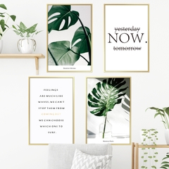 Decal dán tường Sticker dán tường in chất lượng cao có keo mặt sau mẫu hoa lá phong cách Vintage ZH44