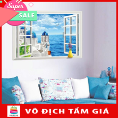 Decal dán tường nguyên miếng Santonia Địa Trung Hải AY9234C decal nguyên miếng