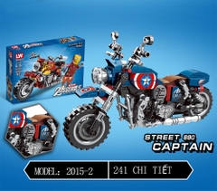 Bộ đồ chơi lắp ráp lắp ghép xe moto siêu xe theo phong cách Cách captain và iron man , ducatichất liệu nhựa ABS cao cấp