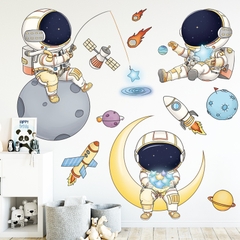 Decal dán tường Tranh dán tường Sticker Dán Tường Mẫu Thám hiểm không gian Cho bé ZH100