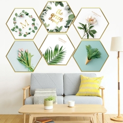 Decal dán tường Sticker dán tường in chất lượng cao có keo mặt sau mẫu hoa lá phong cách Vintage ZH60