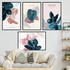 Decal dán tường cho bé Sticker dán tường in chất lượng cao có keo mặt sau mẫu Khung tranh hoa lá ZH84