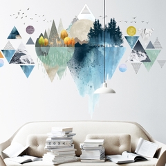 Decal dán tường Sticker dán tường in chất lượng cao có keo mặt sau mẫu Phong Cách Bắc Âu ZH88