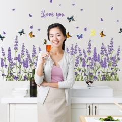 Decal dán chân tường hoa Lavander SK7038-Decalchantuong